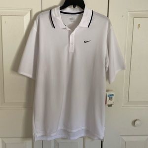 Men’s Nike Dri-Fit Golf Shirt NWT medium white